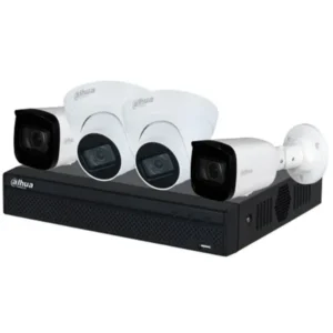 Kit Vigilancia IP Dahua DHI-KITNVR1104HS NVR 4 Canales PoE, Incluye 2 Cámaras Bullet IP 2MP Full HD