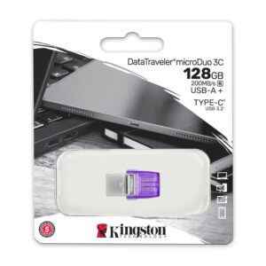usb kingston datatraveler microduo 3c 128gb usb a + usb c