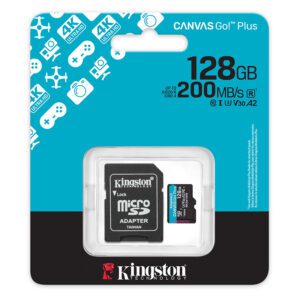 microsd kingston canvas go plus 128gb + adaptador