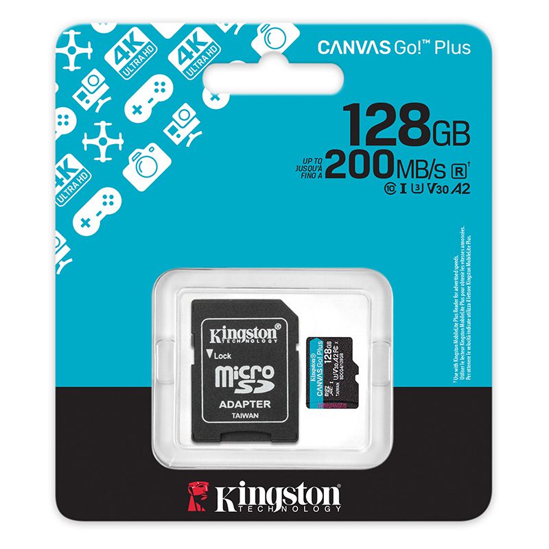 microsd kingston canvas go plus 128gb + adaptador microsd kingston canvas go plus 128gb + adaptador